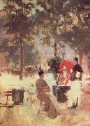 Konstantin Alexeievich Korovin Cafe in Paris oil painting on canvas